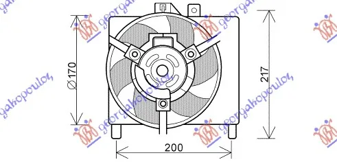 Ventilator interkulera (benzin-dizel) (17cm) Smart Fortwo 1998 - 2007