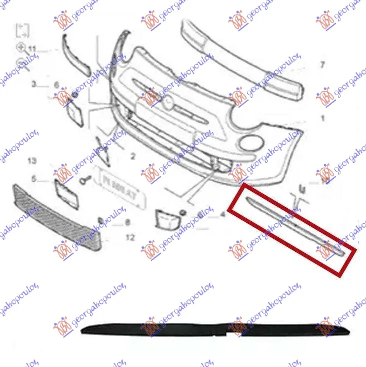 Spojler branika Fiat 500 2015 -