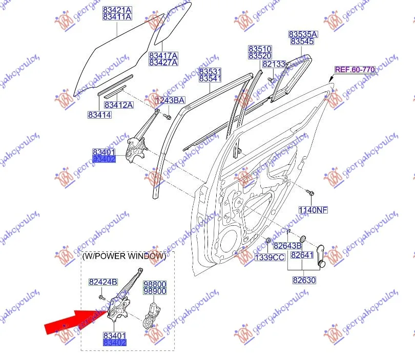 Podizač stakla Hyundai I20 2008 - 2012