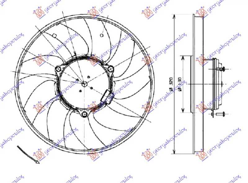 Ventilator hladnjaka Mercedes Sprinter 210-519 (W906) 2013 - 2018