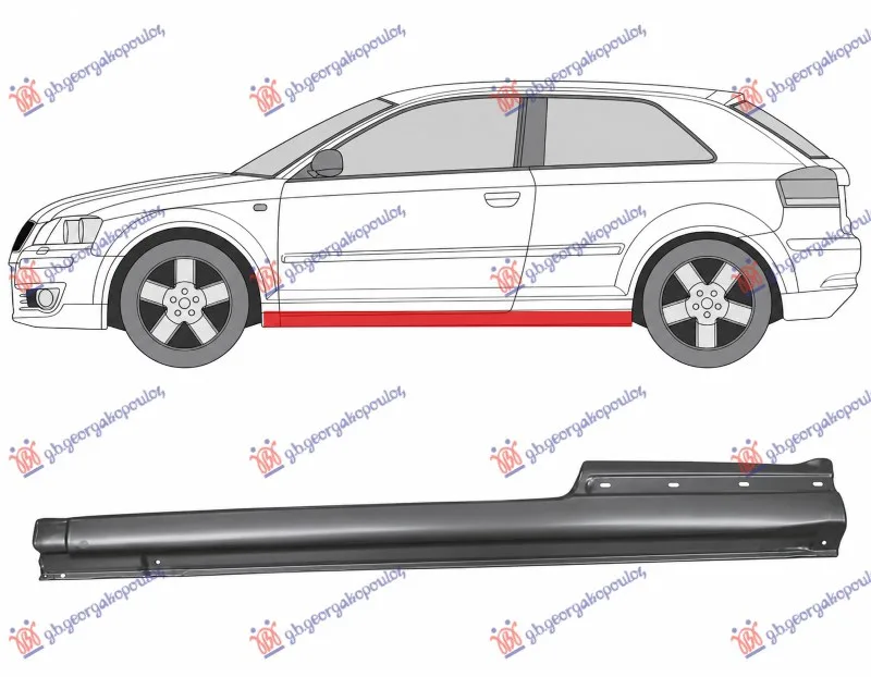 Sajtna Audi A3 2008 - 2012