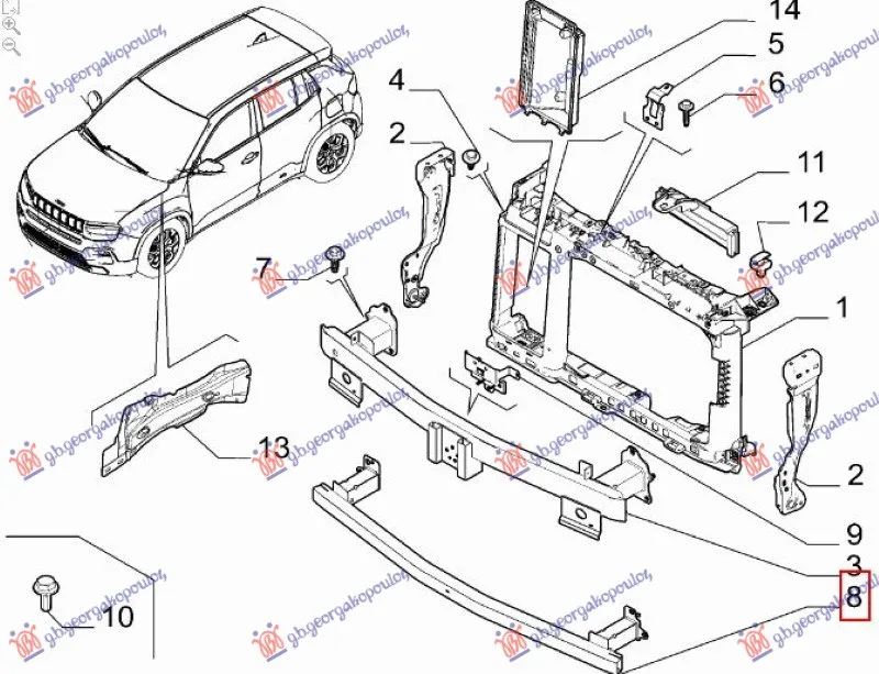 Šina branika Fiat 600 2023 -
