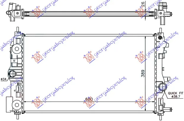 Hladnjak Opel Astra J 3D / Gtc 2011 -