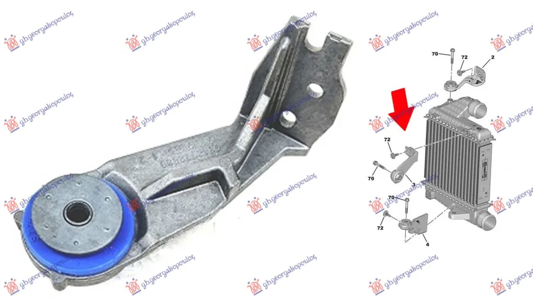 Nosač interkulera Peugeot 3008 2016 - 2020